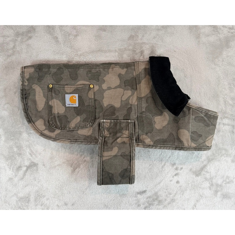 Carhartt Pet Dog Chore Coat Camo Duck Canvas Quilted Lining Medium